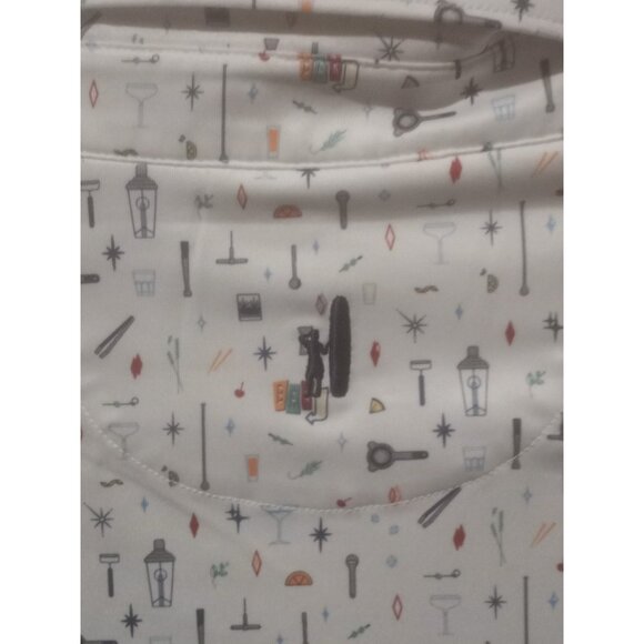 Johnnie O Polo Shirt Mens 2XL White All Over Print Geometric Performance Drinks - Picture 8 of 13